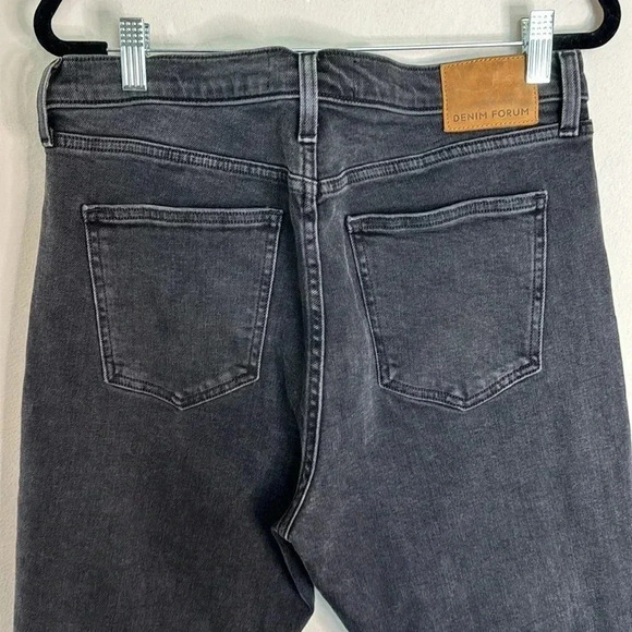 Denim Forum Aritzia The Yoko High Rise Slim Size 32 Button Fly Distressed - Picture 10 of 12